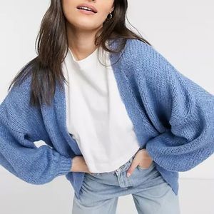 Blue oversized cardigan